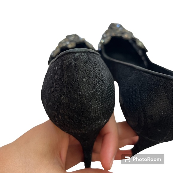 Rene Caovilla Beaded Lace Heels Pumps Size 40/10 - Picture 6 of 13